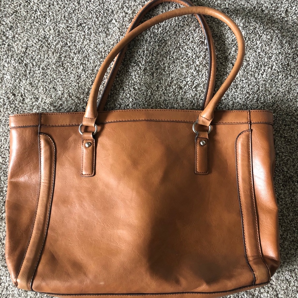 Oversized faux leather handbag